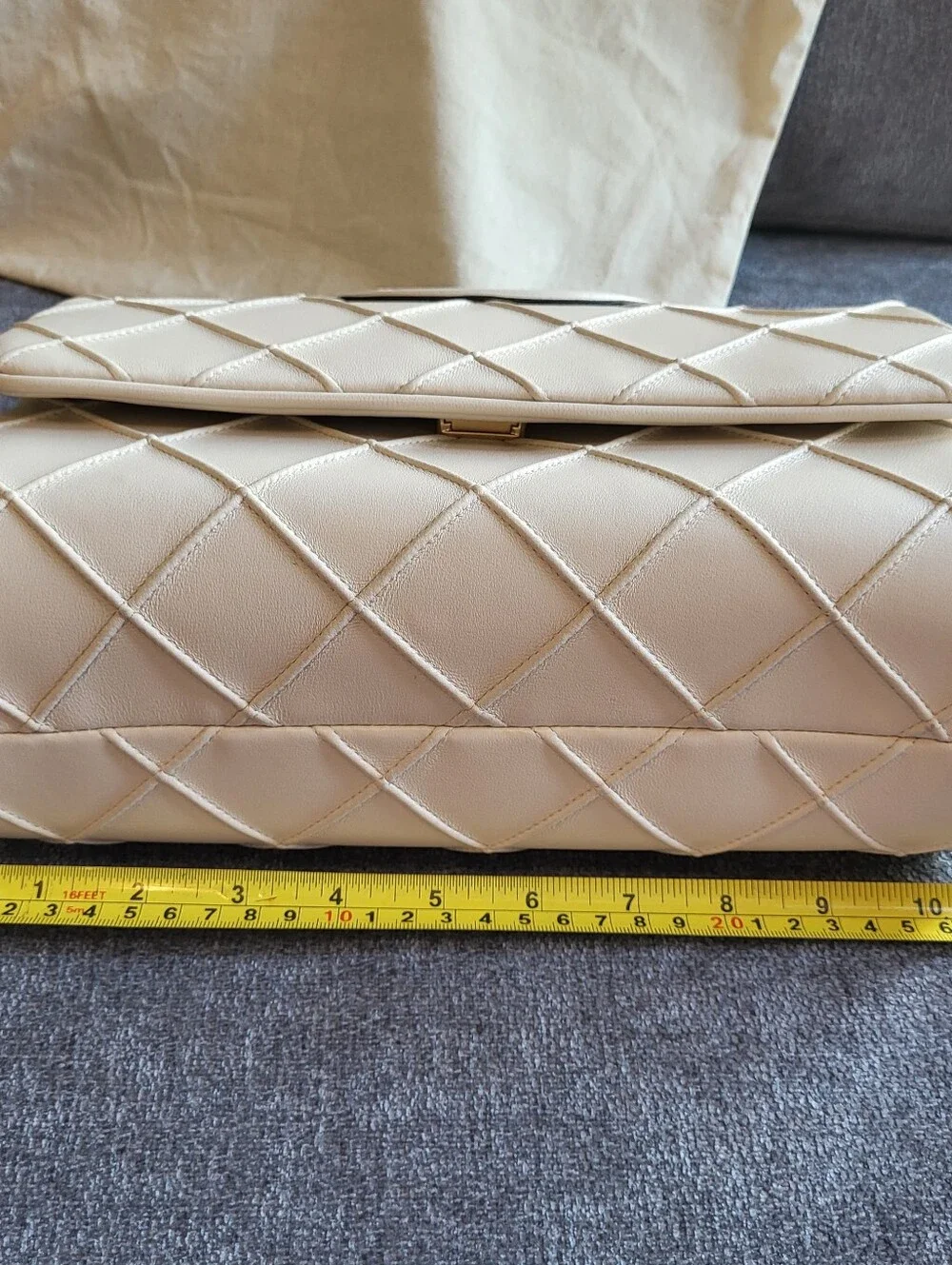 Tory Burch Fleming Cream Leather Convertible Shoulder Bag